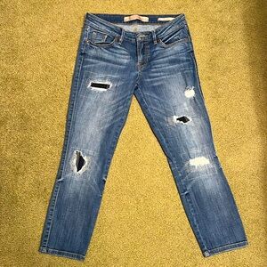 Guess mid rise crop stretch jeans